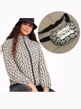 NWOT Levi’s LINA PACKABLE WINDBREAKER & Fanny pack Daisy Pattern